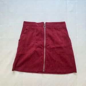 red corduroy skirt